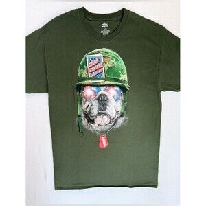 CELEBRATE Patriotic Bulldog Flag Military TShirt Graphic Tee sz LG